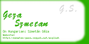 geza szmetan business card